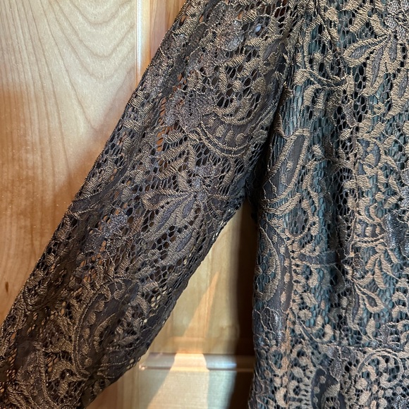 Coffee Lace Button-Front Midi Dress - Picture 5 of 7